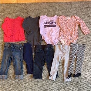 Baby Clothing Set with Bodysuits & Pants | Size 12 months